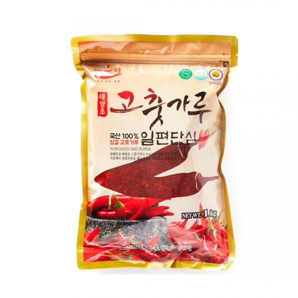 日の出一片丹心太陽酢唐辛子粉 해뜨지 일편단심 태양초 고춧가루