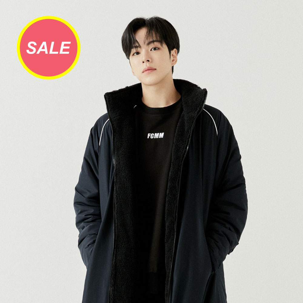冬物先取りセール中^^/ FOOTBALL PIPING BENCH COAT　Mサイズ　ブラック / 人気韓国アパレル