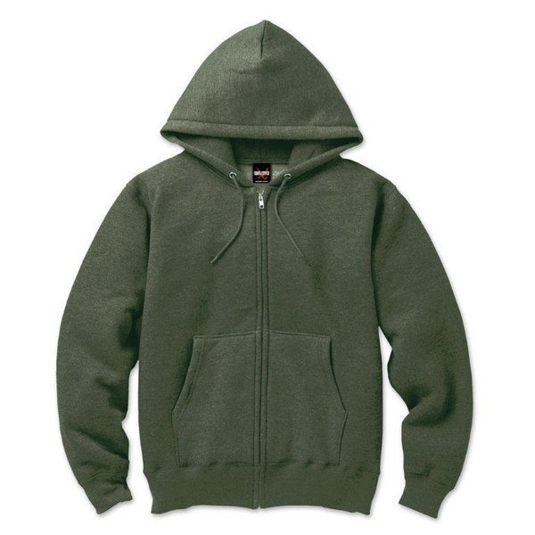 12.5ｏｚヘビーウェイト裏起毛フルジップパーカー 2221 カーキ Lサイズ