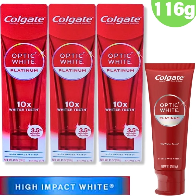 【2024最新版】大容量 116g / 4.1 oz リニューアル ハイインパクト ホワイト 歯磨き粉 1本 / 2本 / 3本 High Impact PLATINUM [正規品] 4,474円