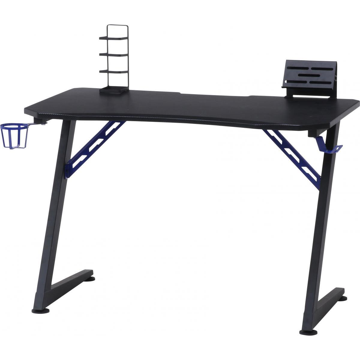 【I】不二貿易 ゲーミングデスク レイズ ブルー BE-1952 BL　PCデスク ドリンクホルダー コントローラースタンド 【北海道・沖縄・離島不可】【代引き不可】cm