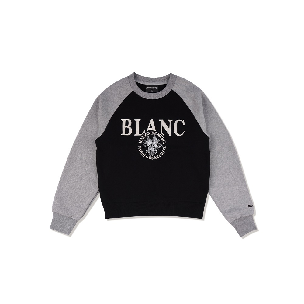 ファビュラスアーカイブ女性用ブランクロップスウェットシャツブラックメランジグレー (FCC3TS447W)