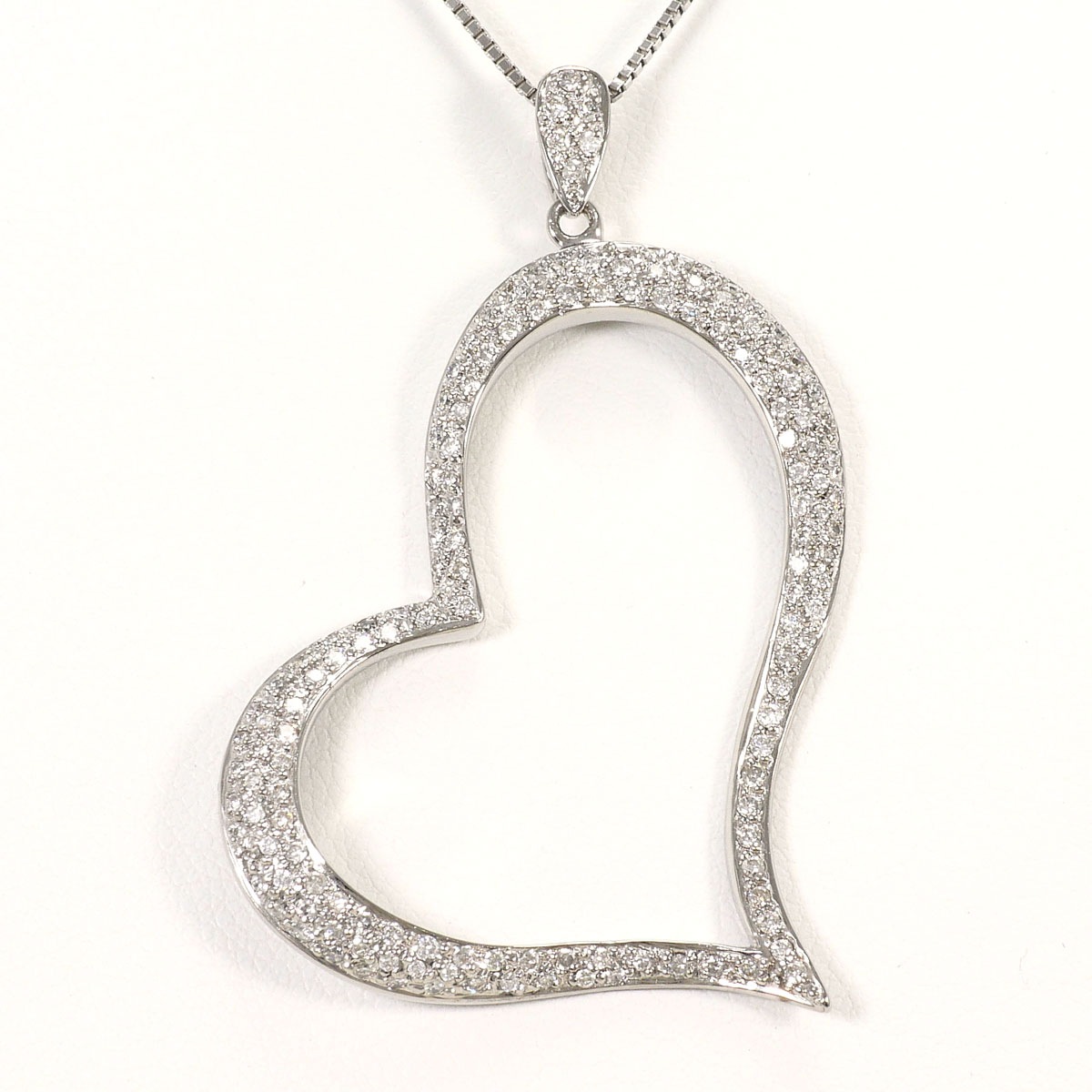 K18 18金 WG ホワイトゴールド ネックレス ダイヤモンド 0.75ct 鑑別書 総重量約8.0g 約45cm ジュエリー 中古