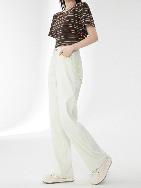 LIERKISS テンセルの涼しく通気性のあるジーンズ