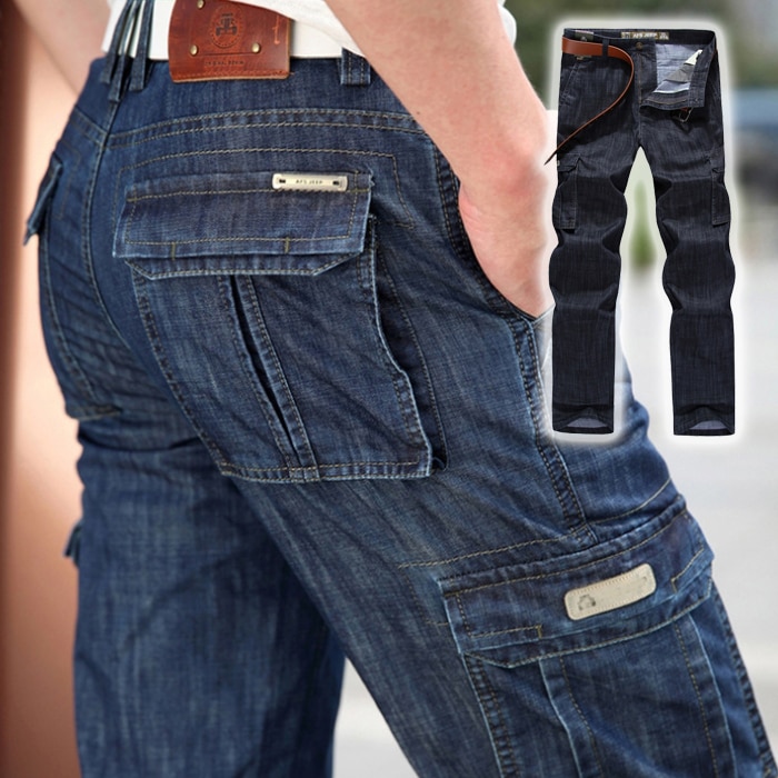 デニムパンツデニムワークマンズボンメンズボトムス多数ポケットカジュアル長いパンツストライプ シンプル春秋冬細身ストレートカジュアルハイクオリテイ おしゃれ水洗い男性上品綿
