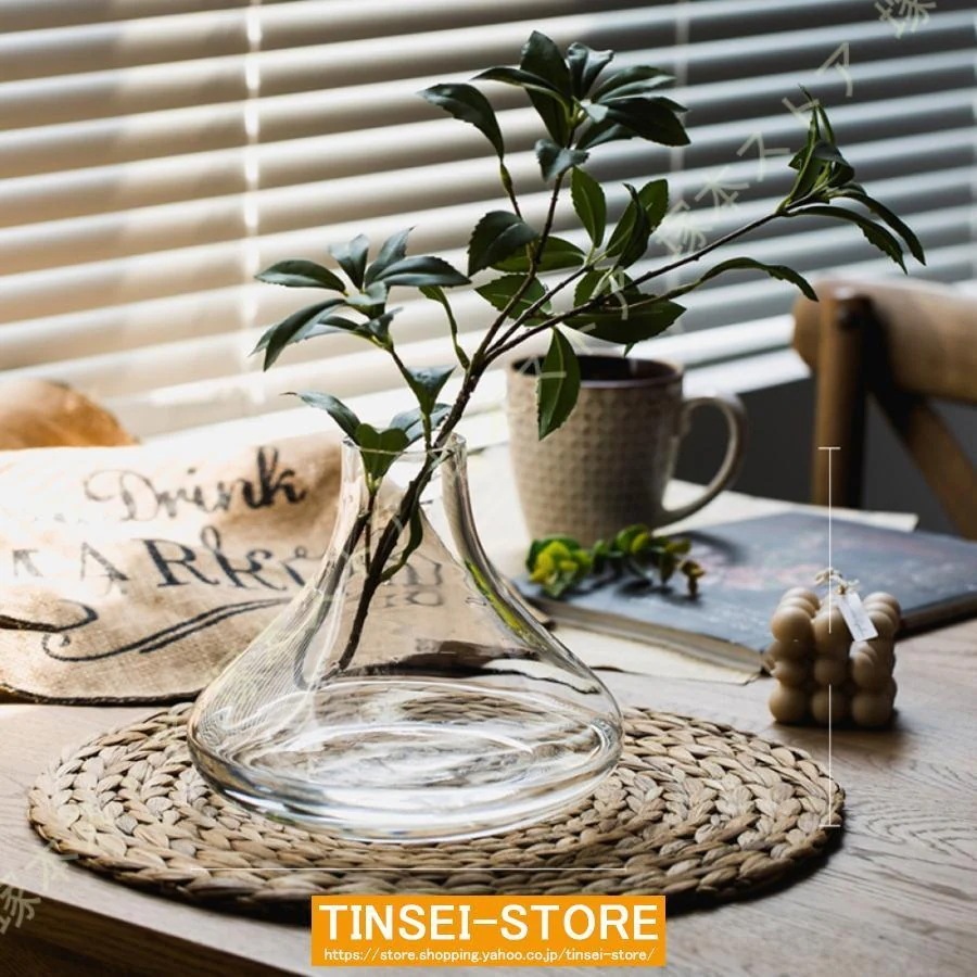 4月の新品フラワーベース 広口 ス 花瓶 小さい 透明 北欧雑貨 花器 一輪挿し生け花 かびん 水栽培 シー リラックス シンプル おしゃれ おうち2025