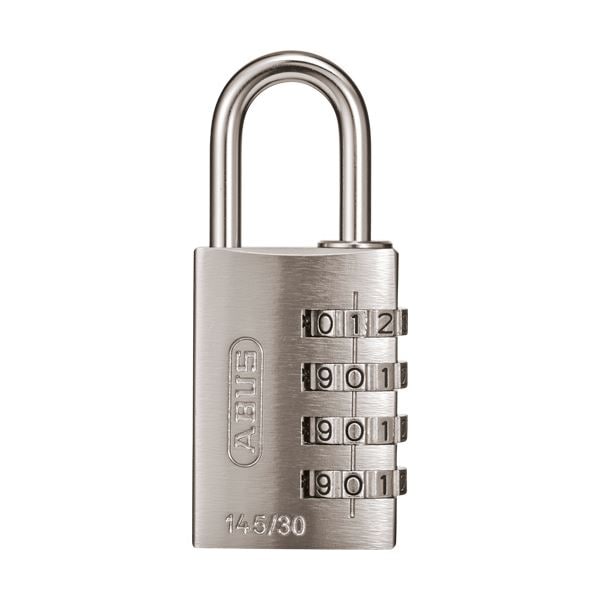 （まとめ）アバス ナンバー可変式南京錠145-4d 30mm シルバー 145/4D 1個[x5]