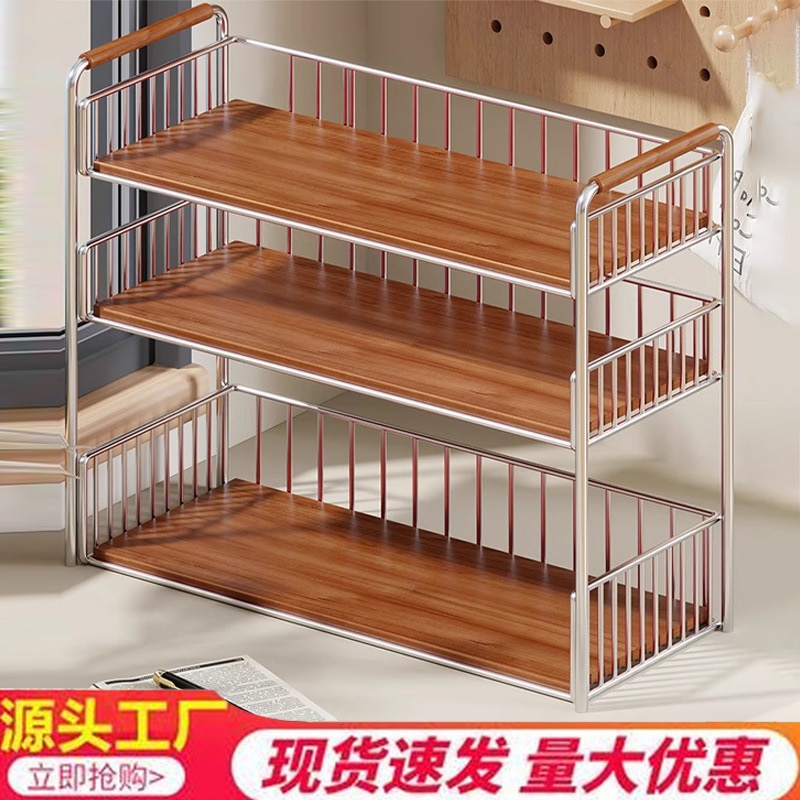 オフィスデスクストレージラックデスクトップマルチレイヤードキュメントストレージホーム学生デスクレトロスタイルブックストレージラック