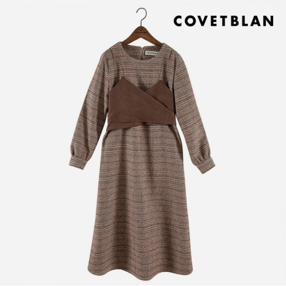 (コルベットブラン) ビスティエチェックワンピース (V218MOP207W)