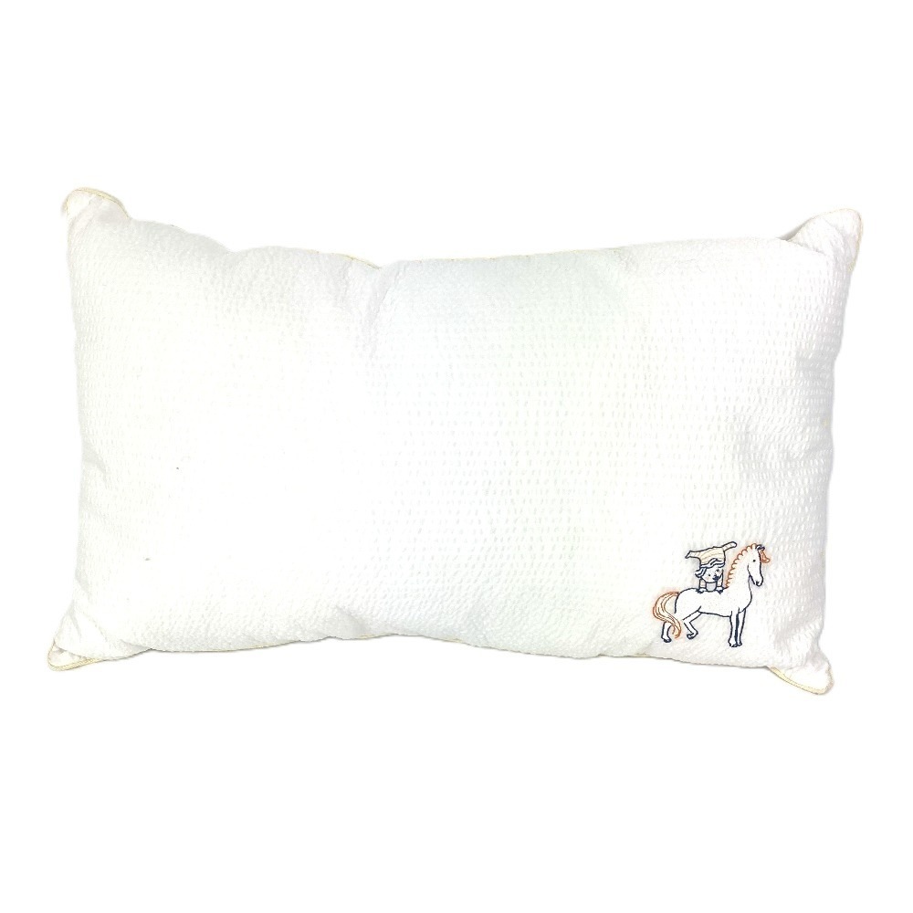 クッション カブリオル 馬 シュバル ピロー 枕 インテリア コットン グリ・ペルル ホワイト