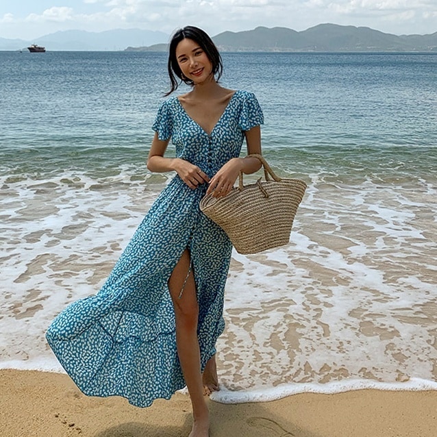 ワンピース ロングワンピース 半袖 深Vネック 前開き ボタン ウエストマーク ロング丈 かわいい 大人可愛い きれいめ シンプル カジュアル 上品 おしゃれ かっこいい 大人女子 こなれ感 個性的