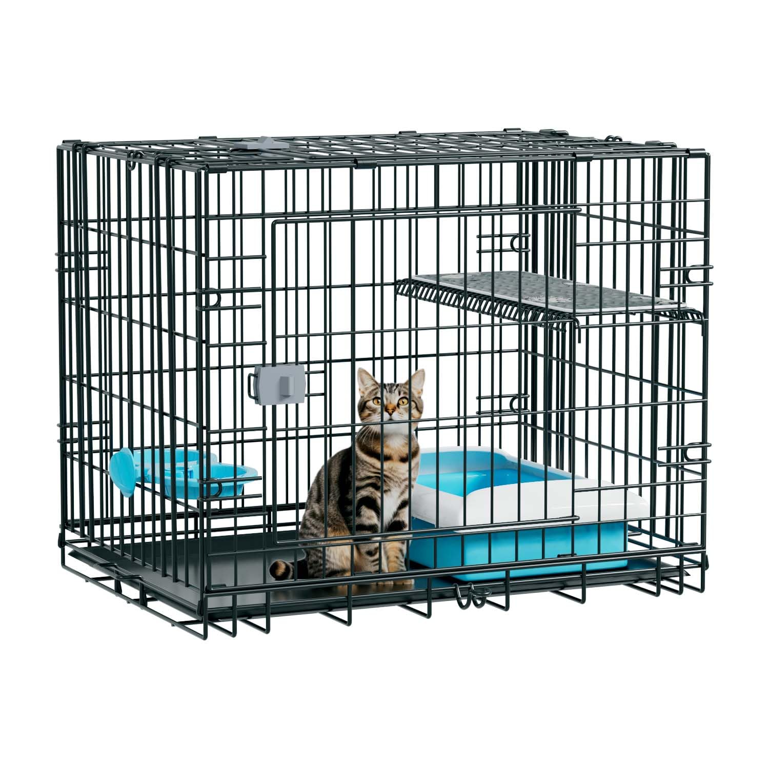 猫ケージ 可折叠ペットケージ 猫・犬・小動物用 旅行＆防災対応 省スペース 軽量丈夫な設計脱走防止 簡単組み立て 室内 室外用 掃除しやすい