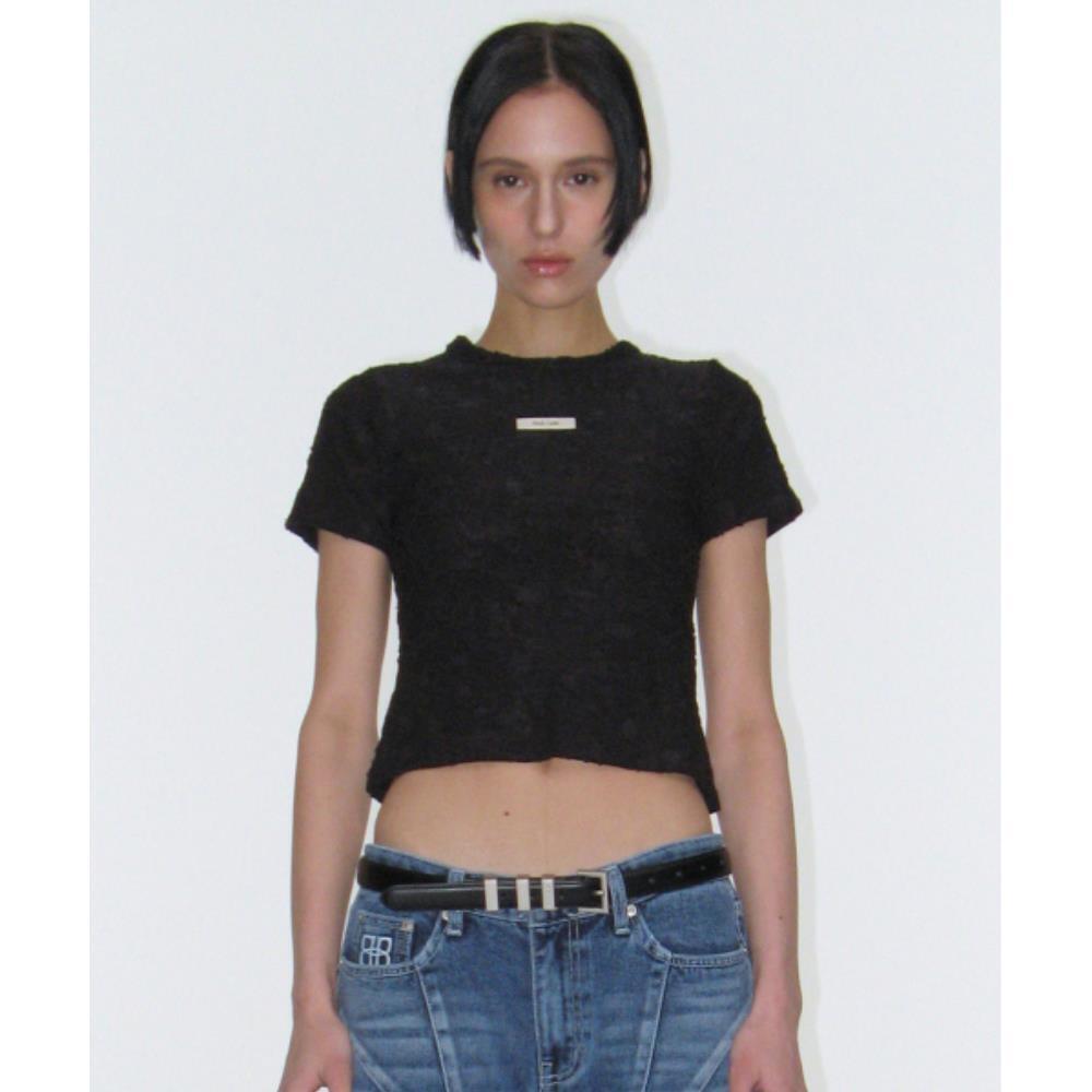 ROCKCAKE Floral Lace Sheer Top Black RC25TP18600BK