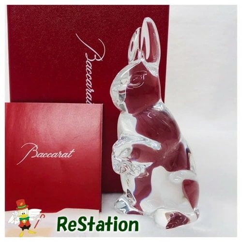 【中古】【Baccarat】 バカラ 2011年 干支 ウサギ クリスタルオブジェ 2-605-815