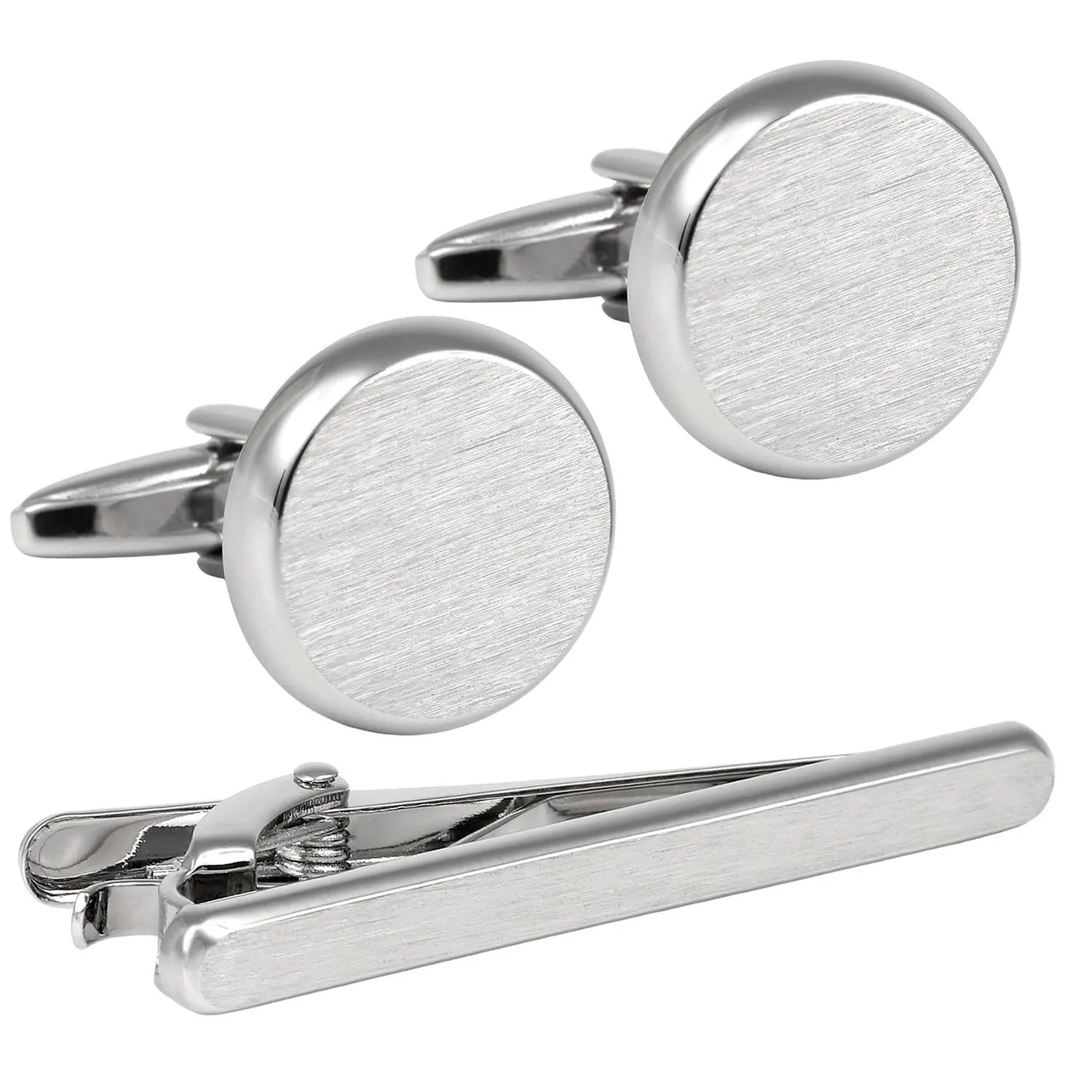 elizabeth parker エリザベスパーカー シルバー サテン フィニッシュ ネクタイピン セット