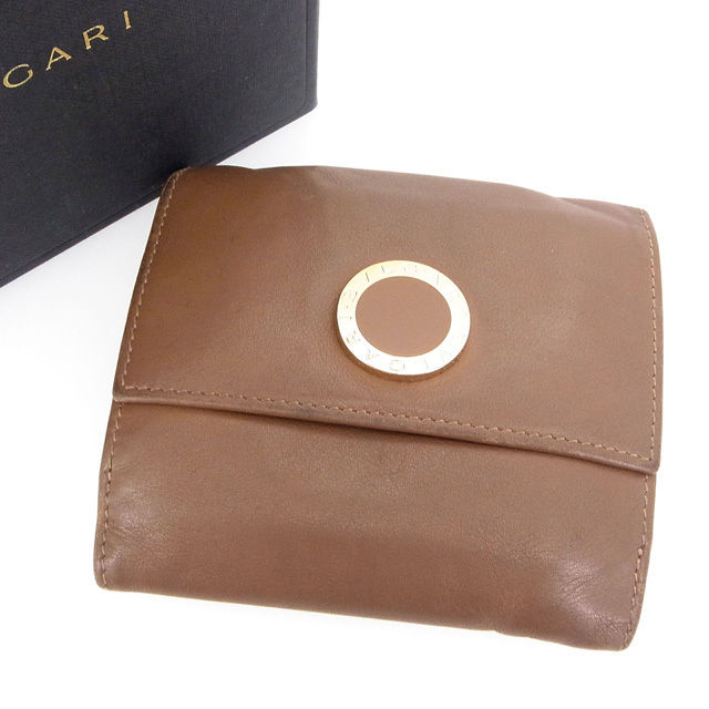 Wホック財布 ライトブラウン 中古