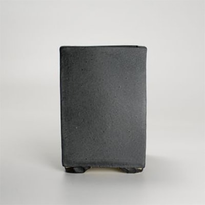 盆栽鉢 黒4.5号 正角ケンガイ幅約9cm高さ約14cm 陶器