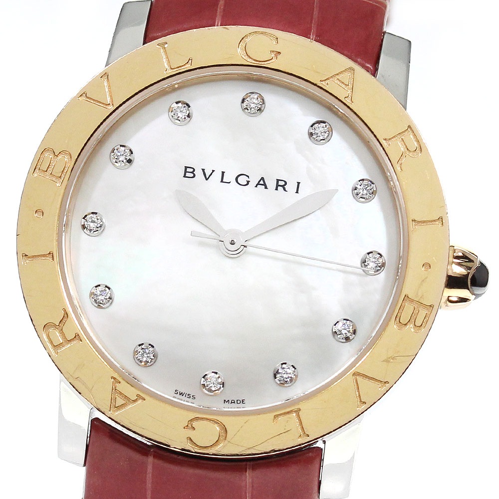 ブルガリ BVLGARI BBLP33SG ブルガリブルガリ 12Pダイヤ PGベゼル 自動巻き ボーイズ 内箱保証書付き_761236【中古】