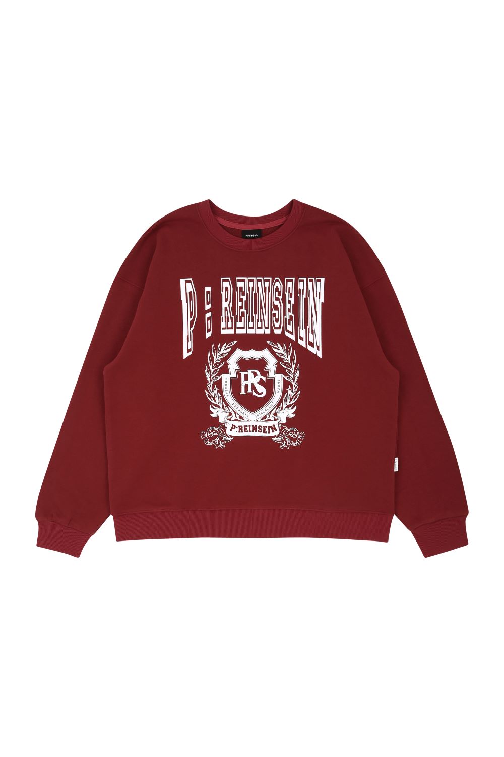 버건디 그래픽 오버핏 맨투맨