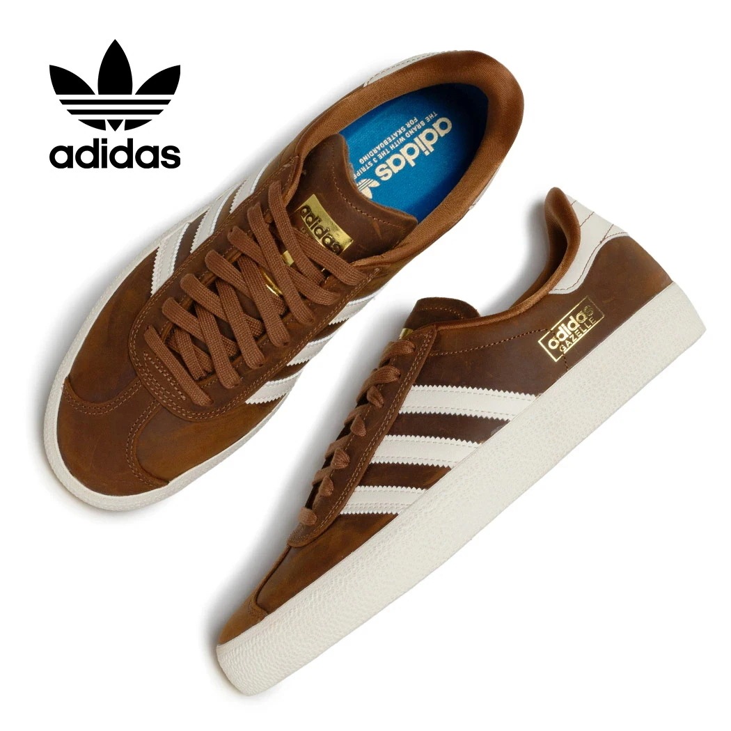 adidas アディダス GAZELLE ADV ガゼル スニーカー DUSKY BRONZE ( ガッツレー スケート SKATE 茶色 ブラウン 白 ホワイト メンズ HQ7547 )