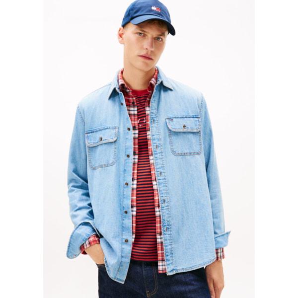 男性リラックスフィットデニムシャツ T32G0NSH01TMT1 TOMMY JEANS