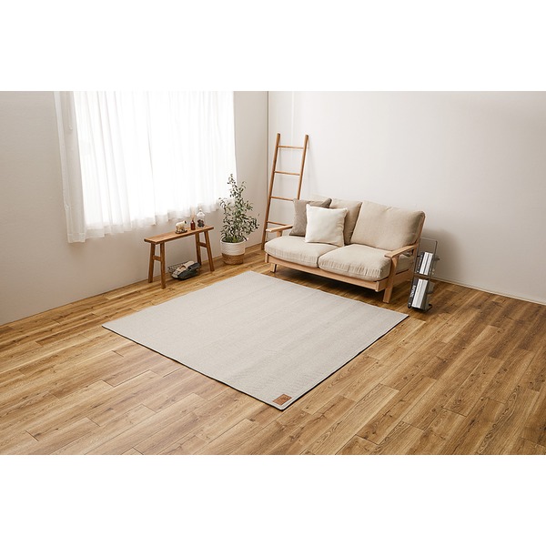 ラグマット 絨毯 約130x190cm グレー 洗える ヘリンボンラグ 滑り止め付 ホットカーペット 床暖房可 オールシーズン リビング
