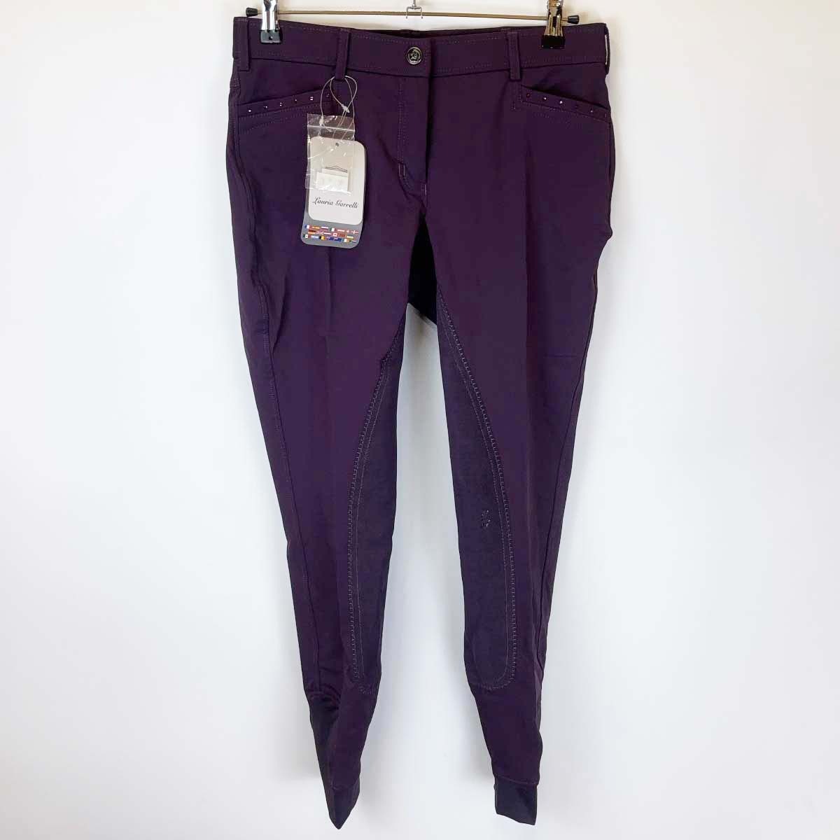 【中古・未使用品】HKM Lauria Garrelli ローリア ギャレリィ キュロット パンツ フルシート 40 パープル 73183300 レディース 乗馬ズボン 馬術