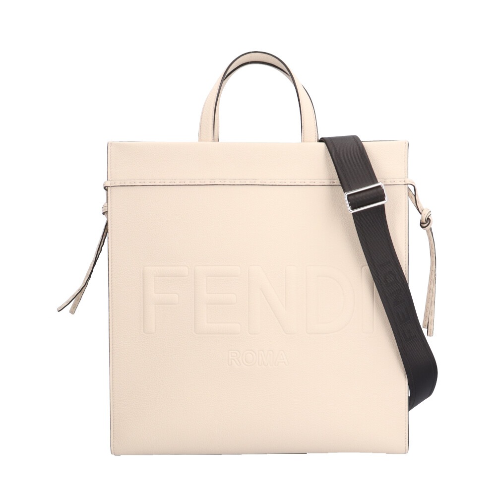 フェンディ ゴートゥーショッパーミディアム ショルダーバッグ レザー 7VA583 ホワイト FENDI 中古 美品