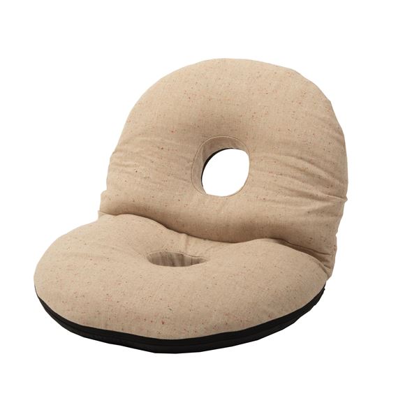 カックンリクライナー 約W48xD56xH37xSH12cm ベージュ 折りたたみ式 完成品