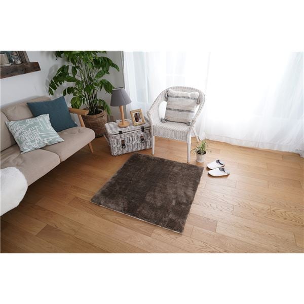 トシシミズ 洗えるマイクロ2層ウレタンパズルラグマット 約幅95x長さ95cm グレージュ PZ-305