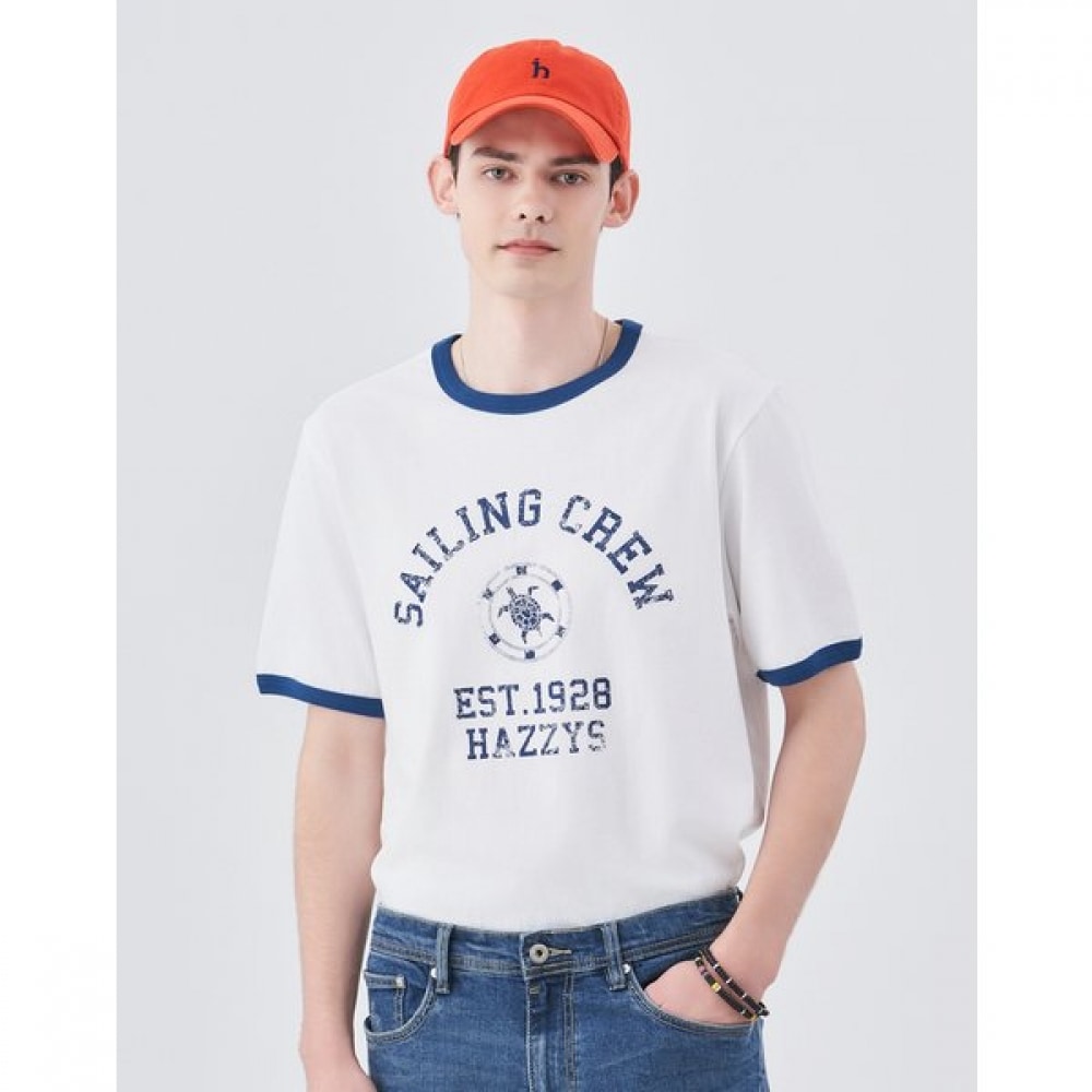 [24SS] ネイビーグラフィック半袖リンガーT HZTS4B614N2