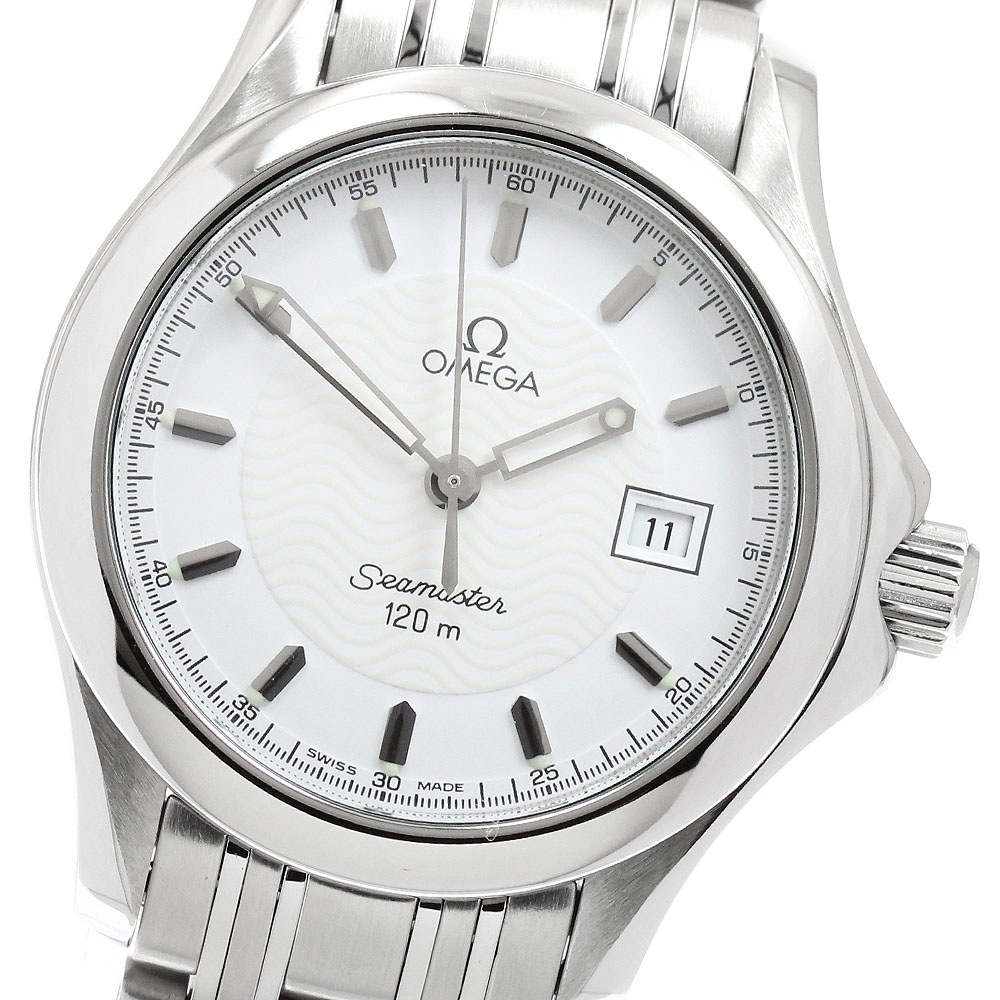 オメガ OMEGA 2571.21 シーマスター120M デイト クォーツ レディース 美品 _960145【中古】