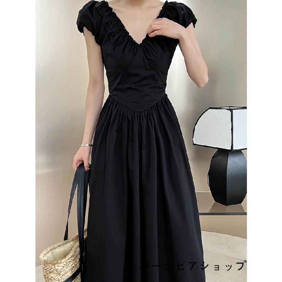 ワンピース レー Vネック 半袖 ロング ロングワンピ ロング丈ワンピース ノースリーブ ギャザーワンピース インナーワンピース きれいめ 春 秋 夏 シンプ
