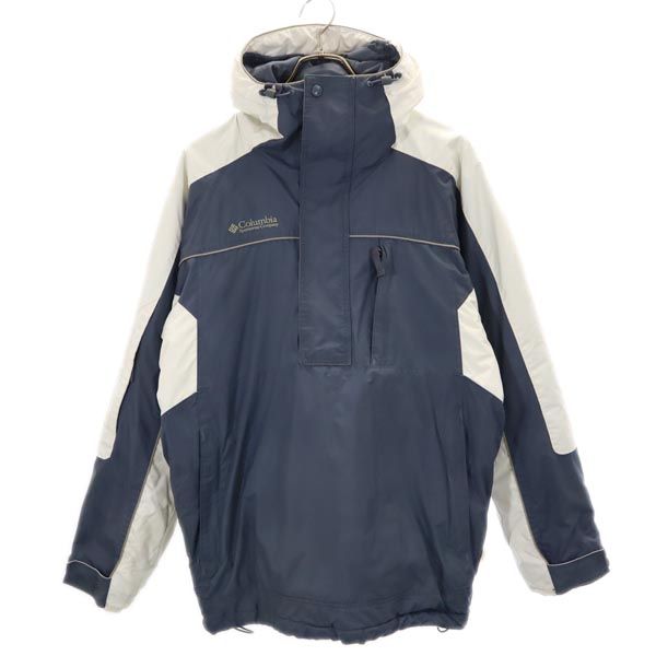 アウトドア 中綿 ハーフジップ ナイロンジャケット S グレー系 フード メンズ