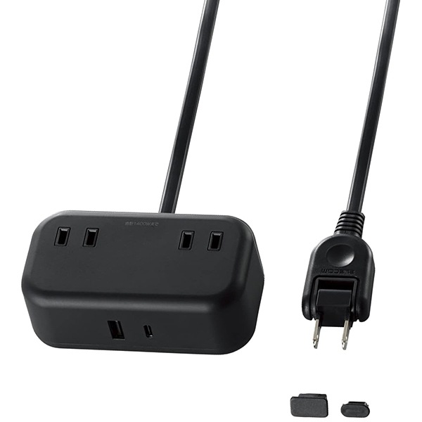 T-U04-2210BK USBタップ/USB Type-C×1(最大20W)/USB-A×1(最大12W)/最大出力20W/AC差込口×2/1.0m/ブラック メーカー直送