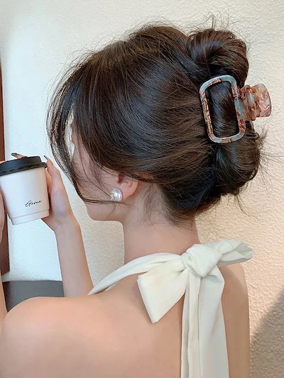 380P初春のアセテートスクエアスクラッチクリップ女性のヘアークリッlプスクラッチクリップヘアークラッチサメクリップ