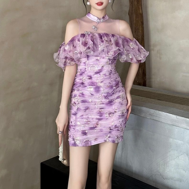ドレス ワンピース パーティー 発表会 ステージ 舞台 キャバ 衣装 コスプレ 演劇 ラウンジ クラブ ショート オフショル スレンダー タイト スリム 細身 カジュアル 刺繍 チュール 8,914円