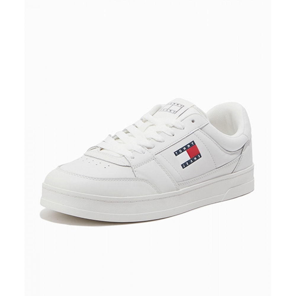 トミージーンズグリーンウィッチニューエッセンシャルスニーカー-ホワイト (T52F0ARSC58FT1YBL)