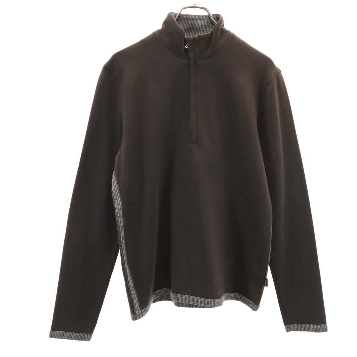 BOSS HUGO BOSS ボスヒューゴボス 長袖 ハーフジップ ボンディング スウェット M ブラウン メンズ 古着