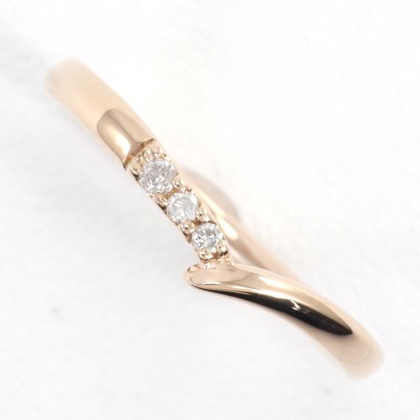 4℃ K10PG リング 指輪 6号 ダイヤ 総重量約1.3g ジュエリー 中古