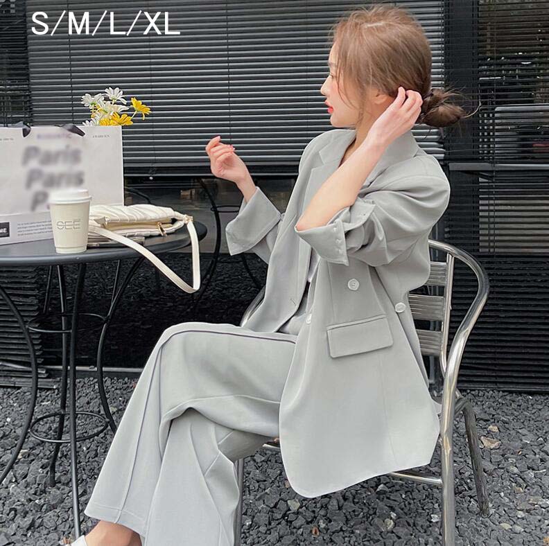 カジュアルスーツ 可愛い セットアップ キャリア 上品 ママスーツ 入学式 卒業式 事務服 オフィス OLレディース リクルートスーツ 通勤 就職活動 面接 パンツスーツ グレー 春秋 フォーマルスー