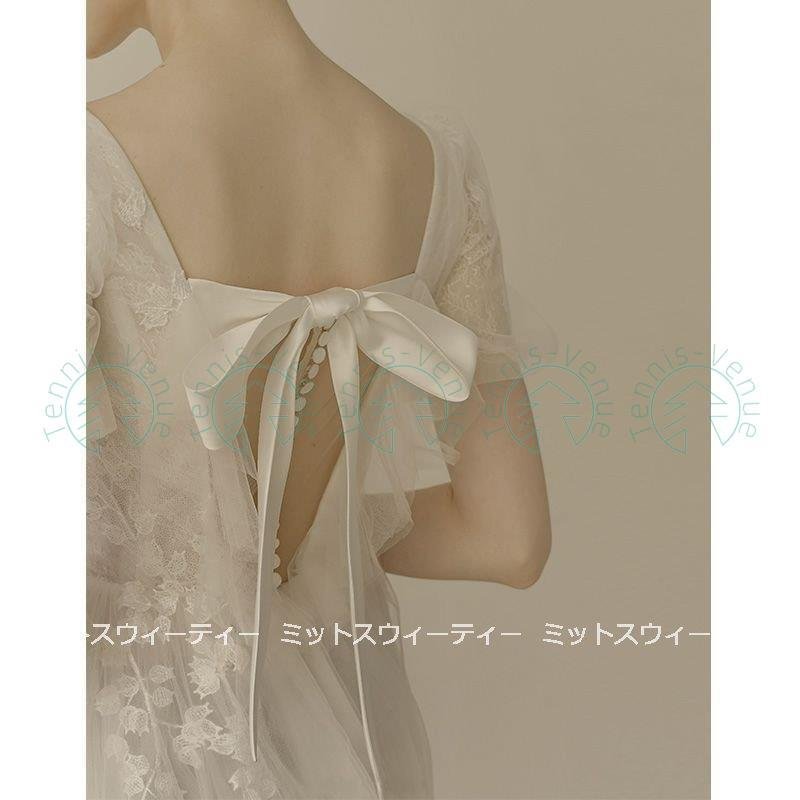 ウェディングドレス 二次会 白 花嫁 Aラインドレス 海外挙式 パーティードレス 披露宴 ブライダル