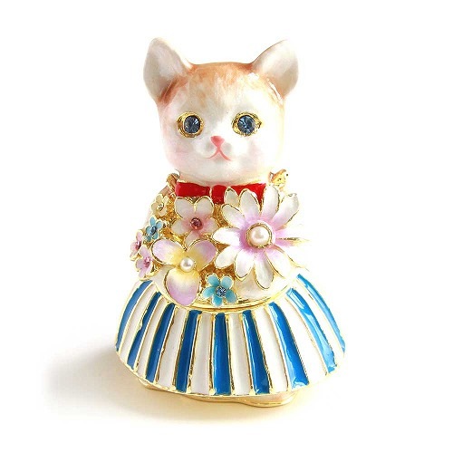 【ジュエリー ボックス】 フルール キャット 猫 ジュエリー ボックス EX5951