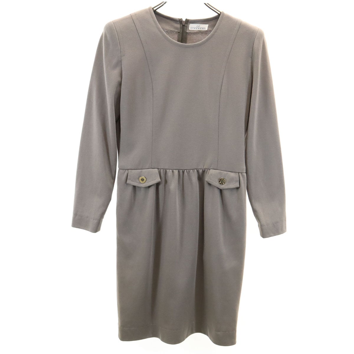 GIVENCHY Lite ジバンシィ ライト 90s オールド 長袖 ワンピース 9 グレー レディース 古着