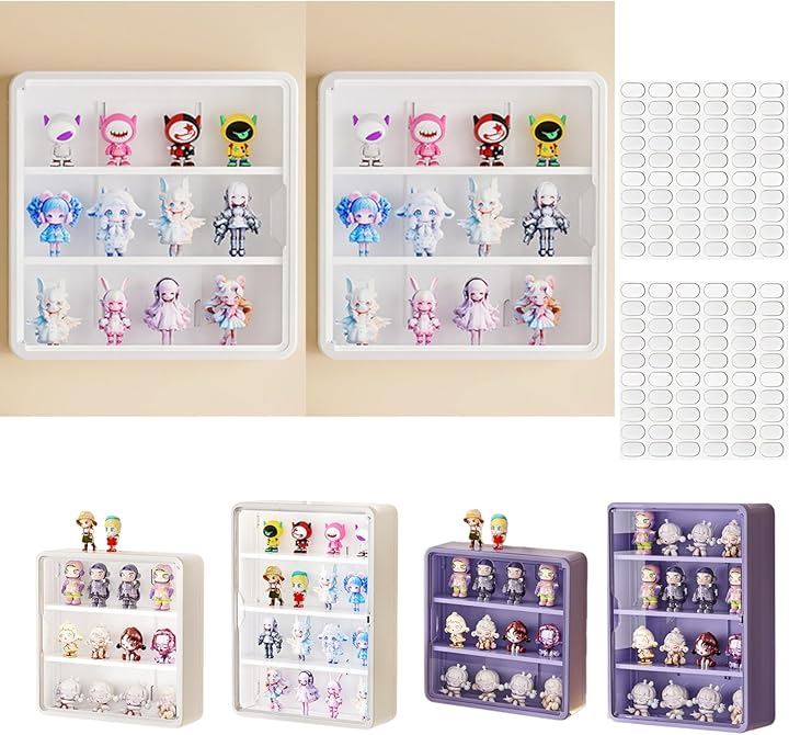 ガチャガチャ ディスプレイ 収納２個セット フィギュアケース アクスタ アクリル ディスプレイボックス 壁掛け ディスプレイケース(ホワイト, 3段式) 4,869円