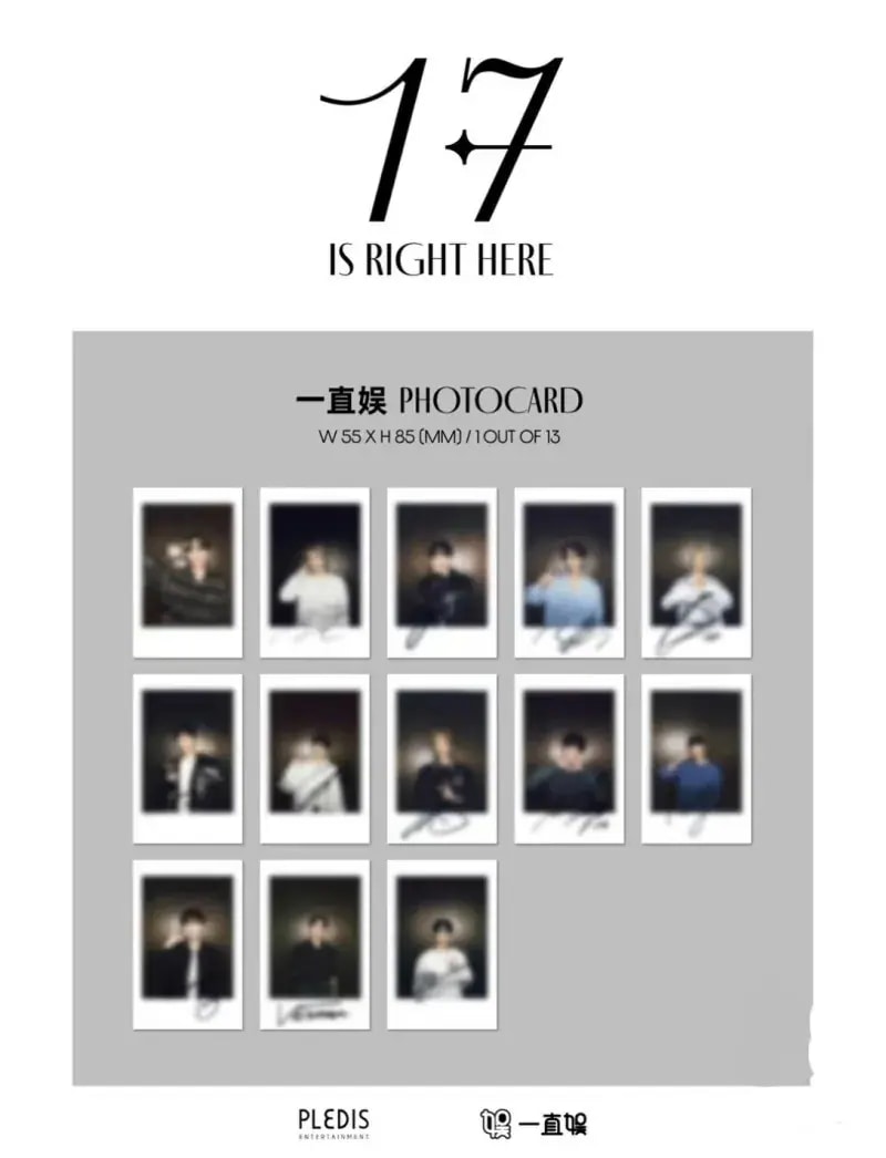 Seventeen yzy3.0 一直娱 特典 mini12 ヨントン ポラロイド メンバー選択