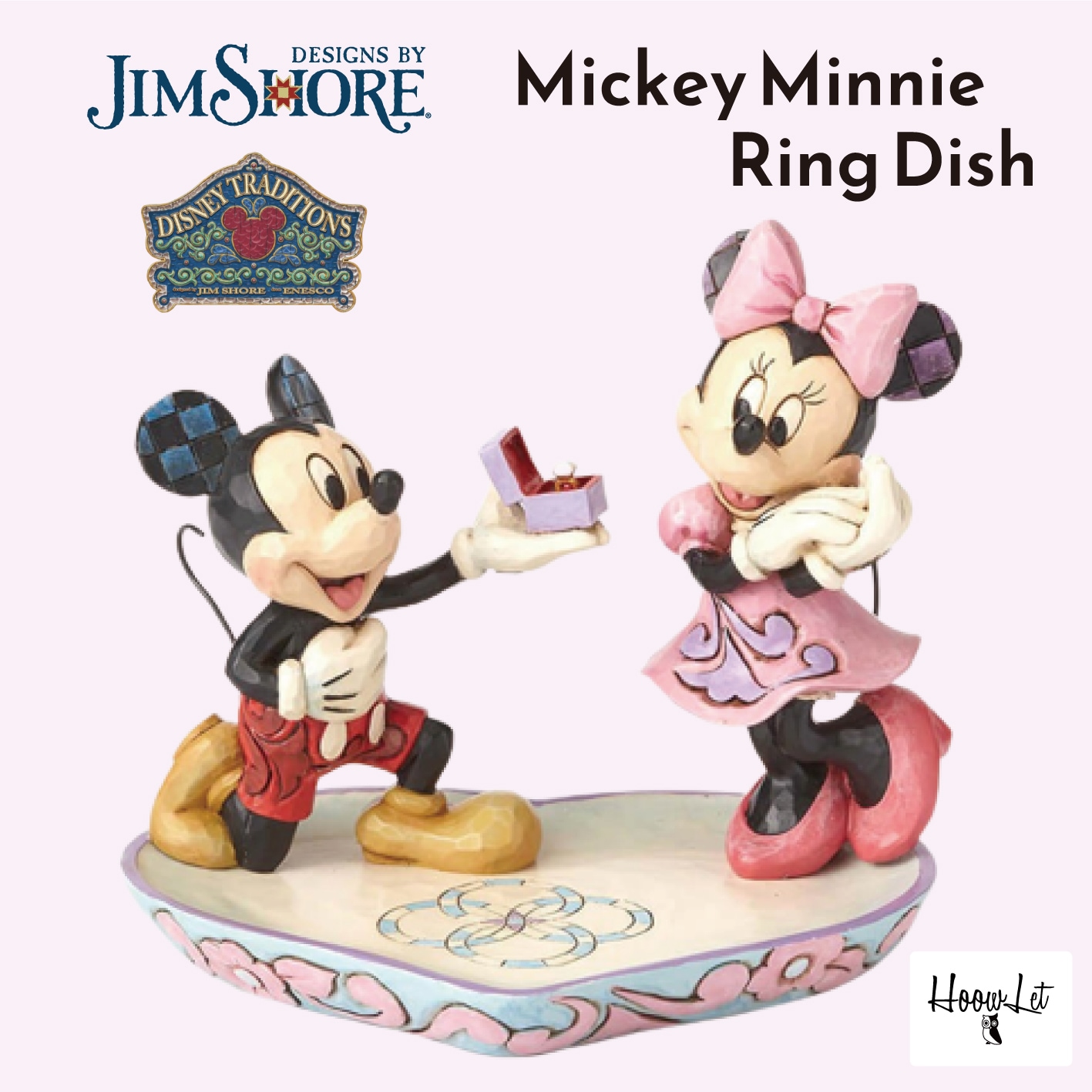 ミッキー ミニー プロポーズ エンゲージメントリング ギフト プレゼント ディズニー フィギュア 大人 向け グッズ 人形 置物 ジムショア Mickey Minnie Ring Dish ディズニ