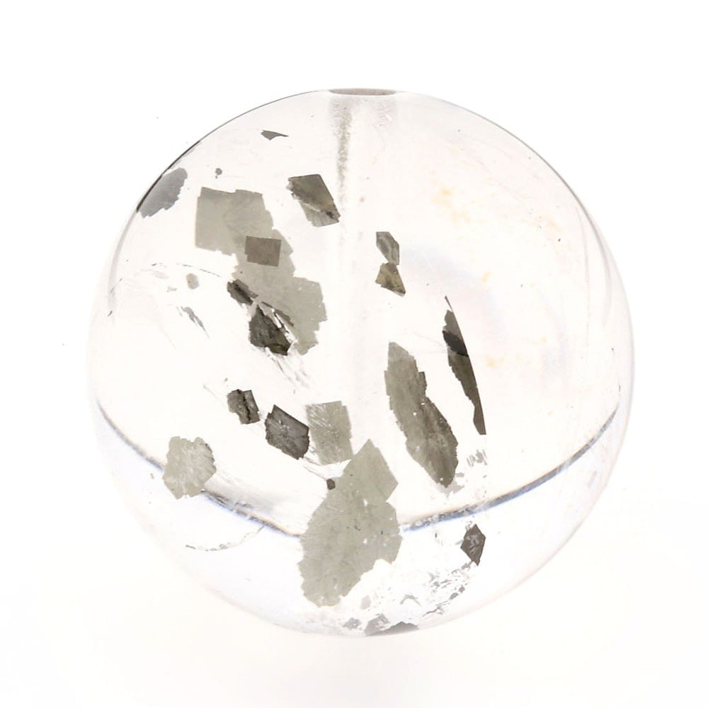 「1点もの 現品」 1粒売り 天然 オーラクォーツ ブラジル産 16mm パワーストーン バラ売り 天然石 パワーストーン ばら売り ビーズ 穴あき 1玉売り アクセサリー パー zz000120-x