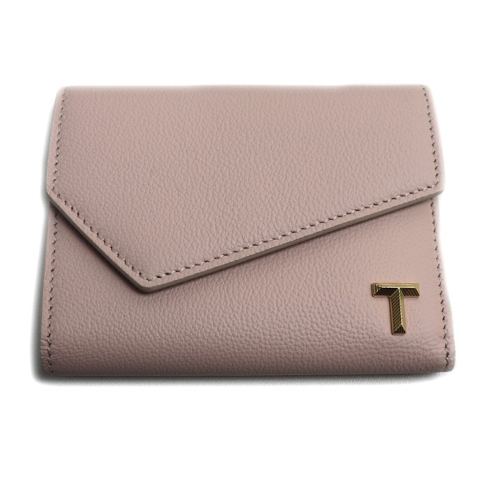 TIFFANY&Co. ティファニー Tウォレット 三つ折り財布 ピンク レディース 中古 美品