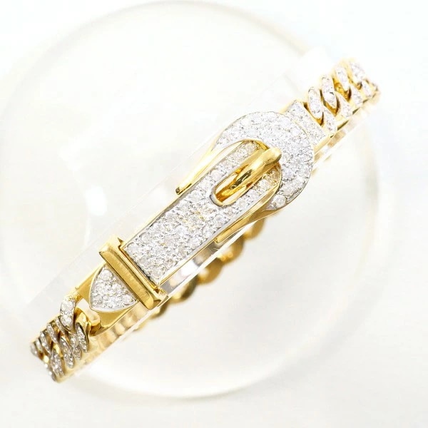 K18 18金 YGWG ブレスレット ダイヤ 1.25 カード鑑別書 ジュエリー 中古